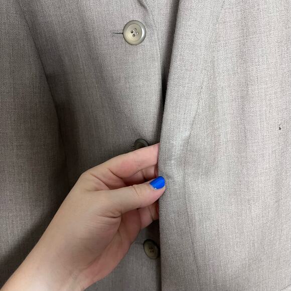 Vintage Pendleton Taupe Virgin Wool Academia Button Blazer Jacket Size 14W - Picture 6 of 10